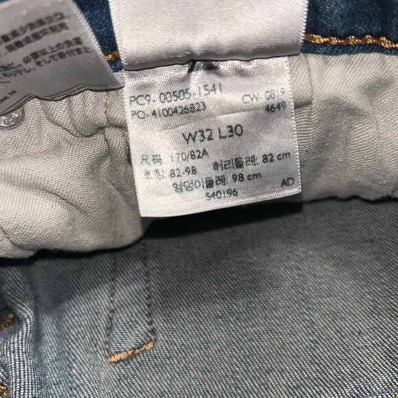 Levis 505 Jeans Mens 32x30 Blue Denim Regular Fit Straight Leg Medium Wash - Picture 4 of 7